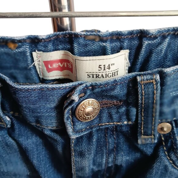 Levis Kids 514 Straight Fit Jeans Size 7 Reg Blue Denim Boys - Picture 4 of 7